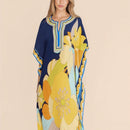 Vestido de una pieza con manga larga tipo pareo para playa, con estampado impreso, ideal para vacaciones, cubre bikini y protege del sol