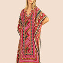 Vestido de una pieza con manga larga tipo pareo para playa, con estampado impreso, ideal para vacaciones, cubre bikini y protege del sol