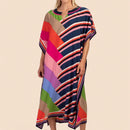 Vestido de una pieza con manga larga tipo pareo para playa, con estampado impreso, ideal para vacaciones, cubre bikini y protege del sol