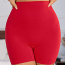 Pantalones cortos de seguridad casuales de unicolor de cintura alta para mujeres