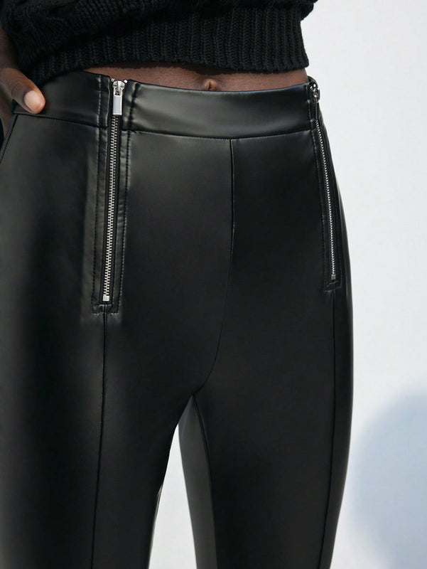Maija ciclista urbana elastica de pu con estilo a la moda, cremallera personalizada