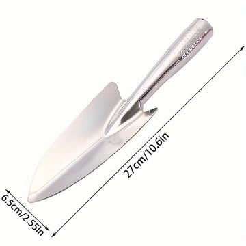 Juego de herramientas de jardín de acero inoxidable - Pala, horca y pala duraderas con escala de medida para jardinería doméstica, perfectas para plantar, desmalezar y cavar, mango ergonómico, construcción duradera, juego de herramientas de jardinería es