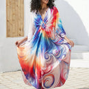 Vestido de punto hecho a mano con aberturas laterales y estampado, vestido de playa de cobertura para mujer