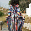 Vestido de punto hecho a mano con aberturas laterales y estampado, vestido de playa de cobertura para mujer