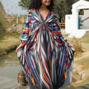 Vestido de punto hecho a mano con aberturas laterales y estampado, vestido de playa de cobertura para mujer