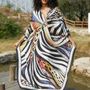 Vestido de punto hecho a mano con aberturas laterales y estampado, vestido de playa de cobertura para mujer