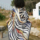 Vestido de punto hecho a mano con aberturas laterales y estampado, vestido de playa de cobertura para mujer