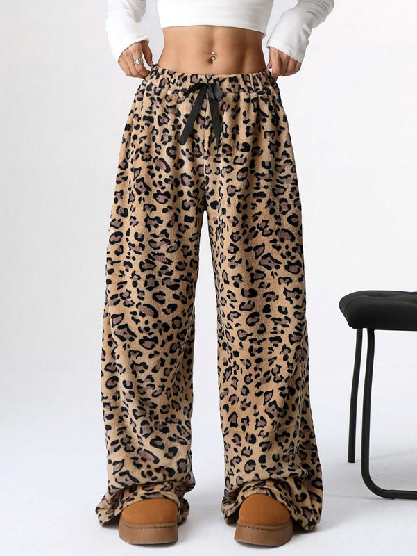 Ezwear pantalones de felpa de unicolor para mujer, para otono/invierno