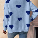 Essnce sueter de cardigan grueso y calido con patron de corazones verdes y blancos para mujer