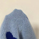 Essnce sueter de cardigan grueso y calido con patron de corazones verdes y blancos para mujer