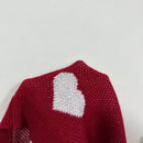 Essnce sueter de cardigan grueso y calido con patron de corazones verdes y blancos para mujer