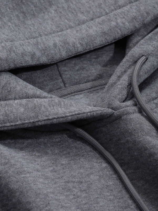 Dazy sudadera con capucha de manga larga con estampado de letras minimalista, uso diario informal