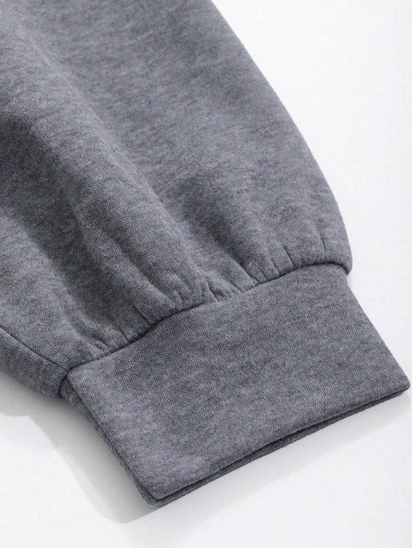 Dazy sudadera con capucha de manga larga con estampado de letras minimalista, uso diario informal