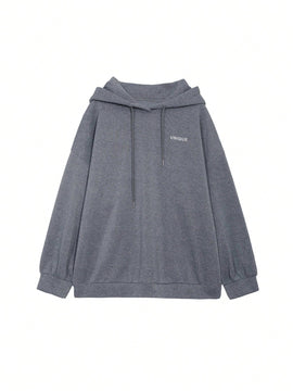 Dazy sudadera con capucha de manga larga con estampado de letras minimalista, uso diario informal