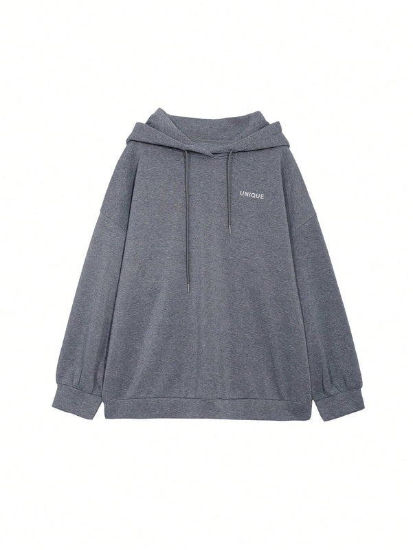 Dazy sudadera con capucha de manga larga con estampado de letras minimalista, uso diario informal