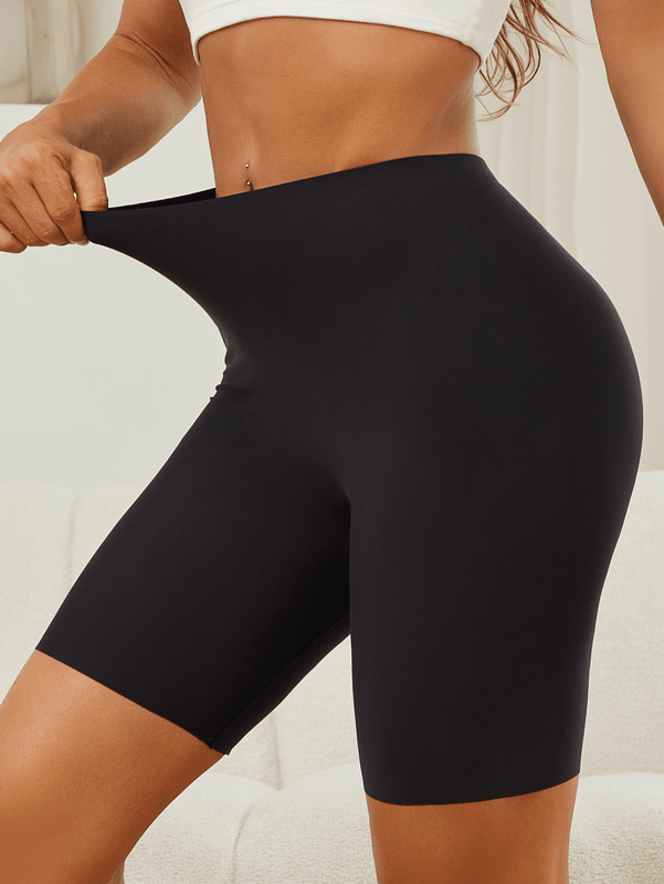 1 pieza pantie de tiro alto sin costuras para mujer, color negro