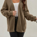 Cardigan holgado casual con abertura lateral y mangas tipo dolman, para primavera/otono