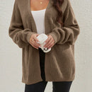 Cardigan holgado casual con abertura lateral y mangas tipo dolman, para primavera/otono
