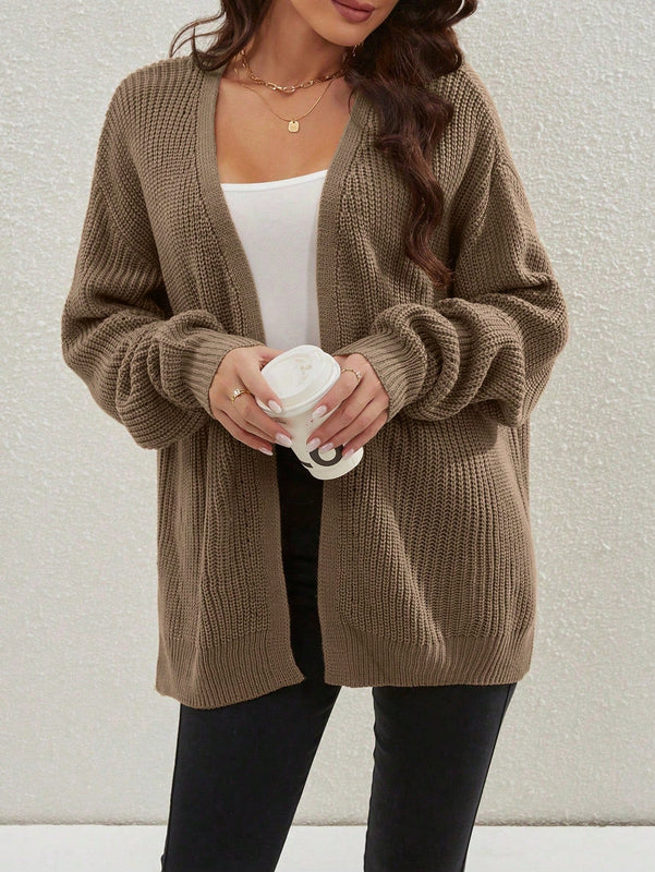 Cardigan holgado casual con abertura lateral y mangas tipo dolman, para primavera/otono