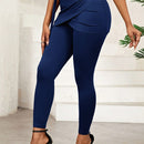 Lady pantalones casuales ajustados de unicolor 2 en 1 para mujer