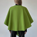 Clasi capa abrigo de lana asimetrica y holgada de diseno de moda de un solo color, para otono/invierno