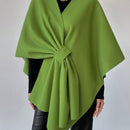 Clasi capa abrigo de lana asimetrica y holgada de diseno de moda de un solo color, para otono/invierno