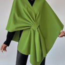 Clasi capa abrigo de lana asimetrica y holgada de diseno de moda de un solo color, para otono/invierno