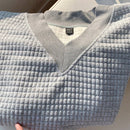 Comfortcana sudadera de cuello redondo para mujer de punto de gofre gris