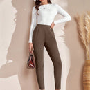 Emery rose pantalones casuales ajustados de unicolor para mujer, uso diario