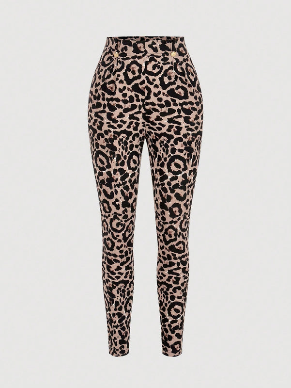 Pantalones casuales de traje negro de cintura alta para mujer con ajuste cenido y piernas anchas de 7-9cm
