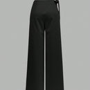 Prive pantalones anchos de cintura alta de apariencia de lino caqui para mujer