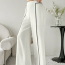 Modely pantalones casuales estilo minimalista de unicolor con patchwork para uso diario para mujeres