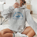 Ezwear sudadera con capucha con estampado ondulado y estampado de letra