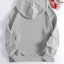 Ezwear sudadera con capucha con estampado ondulado y estampado de letra