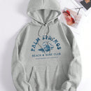 Ezwear sudadera con capucha con estampado ondulado y estampado de letra