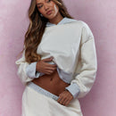 Missguided sudadera con capucha corta oversize de hombros caidos y en bloque de color