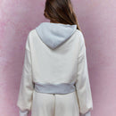 Missguided sudadera con capucha corta oversize de hombros caidos y en bloque de color