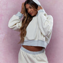Missguided sudadera con capucha corta oversize de hombros caidos y en bloque de color