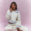 Missguided sudadera con capucha corta oversize de hombros caidos y en bloque de color