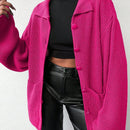 Cardigan de manga larga con botones y cuello para mujer, de estilo minimalista