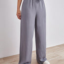 Tall pantalones largos de unicolor con cintura larga y cordon para mujeres altas