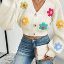 Essnce cardigan informal de mujer con botones delanteros y estampado de flores, apropiado para el uso diario en otono/invierno