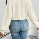 Essnce 1 pieza cardigan casual de manga larga con botones al frente y bordado floral