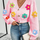 Essnce cardigan informal de mujer con botones delanteros y estampado de flores, apropiado para el uso diario en otono/invierno