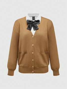 Romwe j-fashion cardigan estilo universitario casual y dulce para mujer de otono/invierno