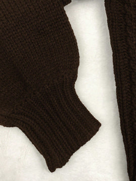 Moosta cardigan informal de manga de globo con nudo delantero de unicolor para otono/invierno