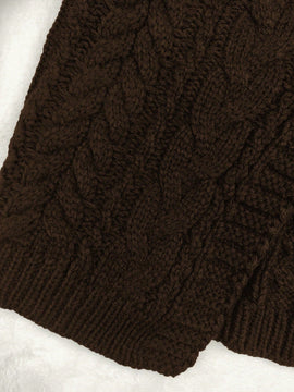 Moosta cardigan informal de manga de globo con nudo delantero de unicolor para otono/invierno