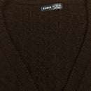 Moosta cardigan informal de manga de globo con nudo delantero de unicolor para otono/invierno