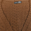 Moosta cardigan informal de manga de globo con nudo delantero de unicolor para otono/invierno