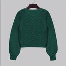 Moosta cardigan informal de manga de globo con nudo delantero de unicolor para otono/invierno
